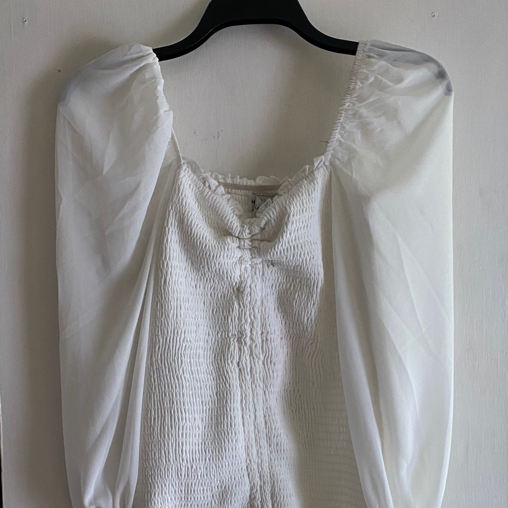 Hello Molly White Ruched Dress